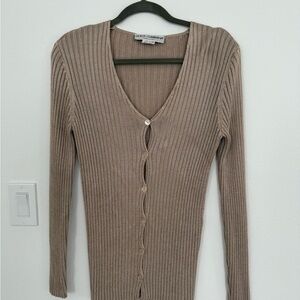 Dolce & Gabbana Tan Ribbed Blouse